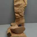 Juliet Holy Women's Knee High Boots Chunky Block Heel Wide Calf Round Toe Side Zipper Fashion Dress Boot (5, Light Brown)