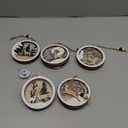 JOIEDOMI 6 Pcs Christmas Wooden Ornaments, Christmas Farmhouse Rustic Reindeer, Hanging Wood Ornaments for Winter Holiday Indoor Decor, Xmas Tree Decorations