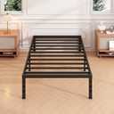 Hafenpo 16 Inch Twin Bed Frame - Sturdy Metal Platform Twin Size, No Box Spring Needed, Heavy Duty, Easy Assembly, Strong Bearing Capacity, Under Bed Storage, Black