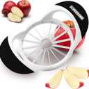 SCHVUBENR 16-Blade Apple Slicer and Corer - 4.72 Inch Sharp Stainless Steel Apple Cutter - Professional Apple Divider Tool for Quick Slices - Easy to Use & Clean - Slice Fruits with Ease - Black