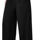 JEKAOYI Womens Wide Leg Yoga Pants High Waist Loose Stretch Casual Lounge Workout Gym Trousers with Pockets (Medium, Black)