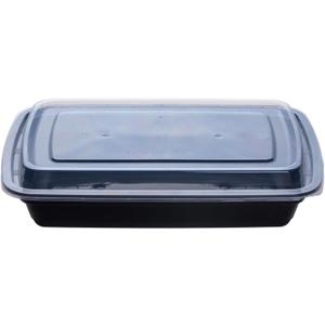 28 oz Meal Prep Containers Bulk 50-Pack - Leak-Resistant, Reusable with Lids, Microwave/Freezer/Dishwasher Safe - Commercial Food Storage