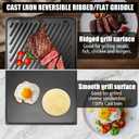 SafBbcue Upgrade Genesis ii 400 Griddle Grill Replacement Parts for Weber Genesis ii E410 S410 SE410 E435 S435 LX S-440 Reversible 66097 66089 Cast Iron Cooking Griddle