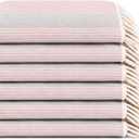 Turkish Beach Towels Set of 6, Large 36" x 71" Towel Set Sage Grey & Coral