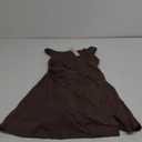 QINSEN Womens One Shoulder Sleeveless Tennis Dress Built in Shorts Golf Athletic Dress with Pockets (Size Medium, Chestnut)