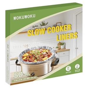 Slow Cooker Liners, 50 Cooking Bags Extra Large Disposable Pot Liner Plastic Bags for 6QT to 10QT Slow Cooker Cooking Pans, 14“ x 22”, 50 Liners