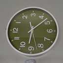 Silent Wall Clock Non-Ticking Battery Operated  Modern Olive Green Analog Wall Clock for Living Room, Kitchen, Office, Bedroom  Stylish Home Wall Decor Clock, 8 Inch