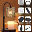 Candle Warmer Lamp Electric Timer: Dimmable Candles Warming Lamps - Height Adjustable Burner Jar - No Flame Scented Melts Wax - All Candle Jars Home Decor Table Light