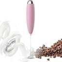 Frother Handheld for Coffee, Milk Frother Upgraded Matcha Whisk Drink Mixer Electric Mini Whisk Hand Mini Foamer Coffee Mixer for Lattes Cappuccino Frappe Matcha Hot Chocolate, Pink