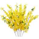 FERIAL 6Pcs Artificial Forsythia Flower Branches Spring Summer Yellow Silk Fake Winter Jasmine Artificial Orchids for DIY Floral Arrangement Wedding Party Home Office Indoor Outdoor Decorate