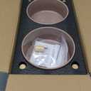 Havniva Ceramic 6.1inch Raised Dog Bowl with Stand for Small and Medium Breed Dog Dish Pet Food and Water Bowl (Double Bowl with Stand - Brown Coffee, 28oz)