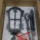 LONEDRUID Dusk to Dawn Sensor Outdoor Wall Light Fixtures Black Roman 17.71" H Exterior Wall Lantern Waterproof Sconce Porch Lights Wall Mount for House Garage Doorway, ETL Listed (Black & Gold Trim)