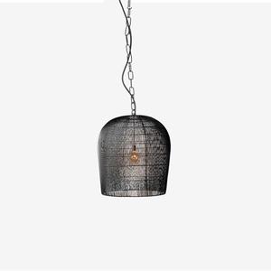 Chandelier, Natural Rattan Hand-Woven Chandeliers, E27 Screw Single-Head Hanging Lamp, and Personalized Rattan Ceiling Lighting, Pendant Light Compatible with Restaurants and Hotels (Black, (41cm)