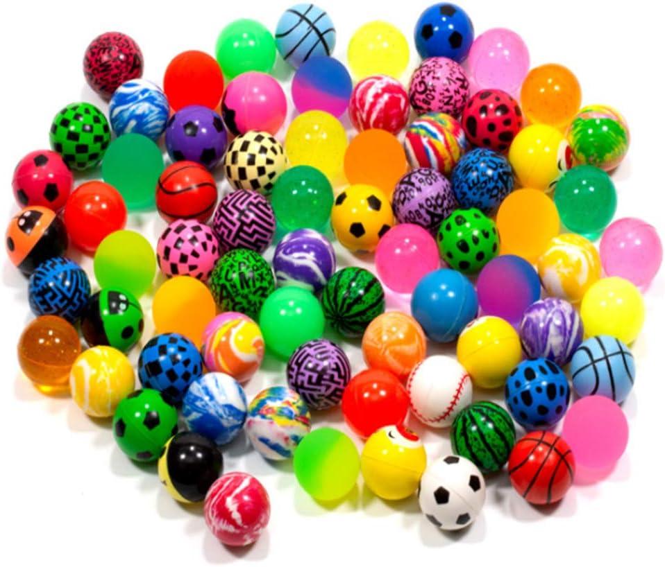 KISEER 50 Pieces Assorted Colorful Bouncy Balls Bulk Mixed Pattern High Bouncing Balls for Kids Party Favors, Prizes, Birthdays Gift (28 mm)