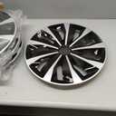 Hubcap Wheel Covers Replacement R16 Size Hub Caps Universal-Fit Steel Wheel Rim Cap ABS Tire Cover for Most Cars Trucks SUV Sedans -Set of 416-inchSilver-Black