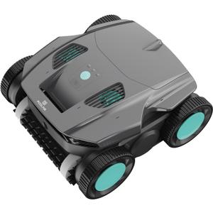PoolMr Cordless Robotic Pool Cleaner-Pool Vacuum for In ground Pools with Wall Climbing-120 Mins Running Time, Smart Navigation, 20Gal/Mins Poweful Suction, for Most Pools up to 1,500 Sq.ft, Cyan