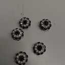 PATIKIL 6 Pcs Rhinestone Button Covers, 17.5mm 11/16" Decorative Buttons Clips Detachable Sewing Kit Replacement for Women Men DIY Crafts Holiday Decor Dress Accessories, Silver Black (17.5-21mm / 0.69-0.83 inch)