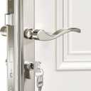 Storm Door Handle Complete Set, Fit Screen and Storm Door Handle Replacement Part with Lock Cylinder and Key, 2-1/2" Handle PZ, Polished Nickel