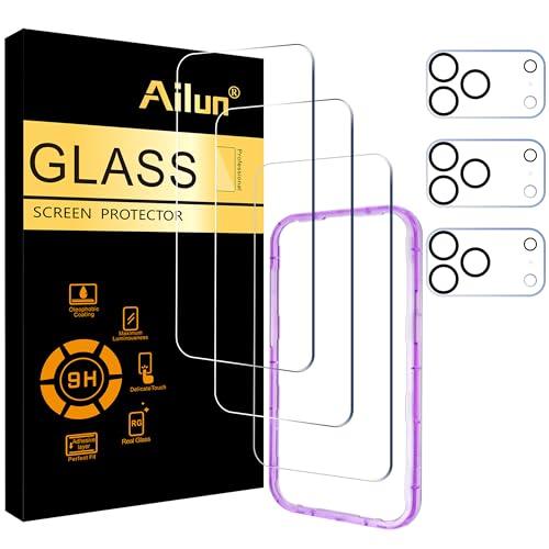 Ailun 2 Pack Screen Protector for iPhone 17 Pro Max [6.9 inch] + 3 Pack Camera Lens Protector with Installation Frame,Dynamic Island Compatible,Case Friendly[Not for iPhone 17/17 Pro/iPhone Air]