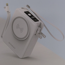 10000mAh Portable Charger Power Bank for magsafe, 22.5W Fast Charging Wall Plug Power Bank for iPhone Andriod Sumsung 5 in 1 Travel Wireless Charger Built in USB C Lightning Cables-B, White