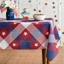 Horaldaily 4th of July Tablecloth 60 x 104 Inch Rectangular Patriotic