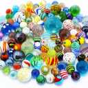 130 PCS Glass Marbles Bulk, Colorful Assorted for Kids, Games and Run Accessories for Boys and Girls, Beautiful Collections for Home Decoration