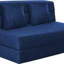 Nigoone 60 Inch Folding Sofa Couch Memory Foam with Pillow Convertible Sleeper Mattress Futon Lazy for Living Room, Washable Cover, Queen Size, Dark Blue