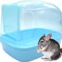 kathson Dwarf Hamster Bathroom, Chinchilla Sauna Room Plastic Sand Bath House Ideal for Gerbils, Hedgehog, Squirrel and Other Small Animals (Blue)