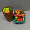 Play Food Set for Kids Kitchen- 68 Pcs Kitchen Food Toy for Toddlers, Cutting & Color Sorting Fake Food/ Fruit/ Vegetable Accessories, Birthday Gifts for 3 4 5 Years Old Boys Girls