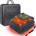 Riakrum 12V Heated Car Blanket for Extreme Cold, 58" x 43" High Power Electric Grey Blanket with 3 Heat Levels, Adjustable Temperature, Portable Truck SUV Rv Winter Travel, Cigarette Lighter Powered