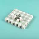 150Pcs Sage Green Gingham Party Supplies Green Gingham Paper Plates and Napkins Green Plaid Plates Disposable Greeny and White Plaid Party Decor for Birthday Family Picnic BBQ Party,Serves 50 Guests