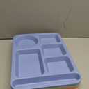 Caeuiciw 8 Pcs Divided Food Plates, 14" Wheat Straw Tray, 5-Compartment Unbreakable Fast Food Tray, Microwave Dishwasher Safe, BPA Free, Lightweight, Multicolor