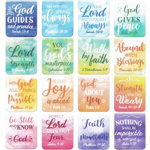 Dianelhall 96 Pieces Bible Verse Magnetic Bookmarks 16 Styles Christian Magnet Book Markers Inspirational Motivational Encouraging Magnetic Page Clip for Women Men School Office Supplies