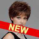 MIMAN Women's Short Brown Pixie Cut Wig Short Layered Hair Wigs with Bangs Fluffy Synthetic Hair Replacement Wig for Women Halloween Costumes Wigs