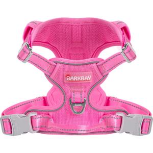 BARKBAY Dog Harness No Pull Mesh for  Dogs - Adjustable, Reflective, Comfortable, No Choke, Heavy-Duty - Perfect for Outdoor Training, Walking, and Hiking - Strong & Durable - S, Pink Mesh