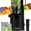 Aeitto Masticating Juicer, Juicer Machines with 5.3" Large Feed Chute,1.7L Large Capacity, 250W Whole Slow Juicer for Vegetable and Fruit, High Juice Yield, Easy to Clean with Brush, Black
