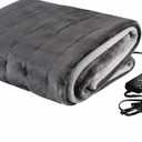 Blanket Flannel Gentle Soft Portable Electric Automobile Heating Throw Warm Gifts for Winter SUV RV Camping Essentials 60x 80, Grey