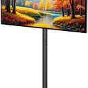 Floor TV Stand for 40-75 Inch TVs,Rolling TV Stand with Wooden Board, Holds up to 110Lbs,Max VESA 600x400mm,VC-Z1966(Black)