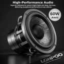 LONPOO Bluetooth Bookshelf Speakers, 60W Powered Speakers with Bluetooth/AUX-in/Optical/RCA (Black)