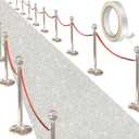 Glitter Carpet Runner for Party 2.6 X 30 ft Glitter Non-Woven Fabric, Carpet Rug for Event, Aisle Runway Runner for Wedding Ceremony, Movie Theme Party Decorations (Glitter White, 2.6FTx30FT)