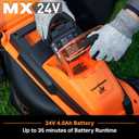 LawnMaster 24VMWBL 24V Max 13-inch Cordless Lawn Mower and Cordless Leaf Blower Combo with 2x4.0Ah Batteries and Charger