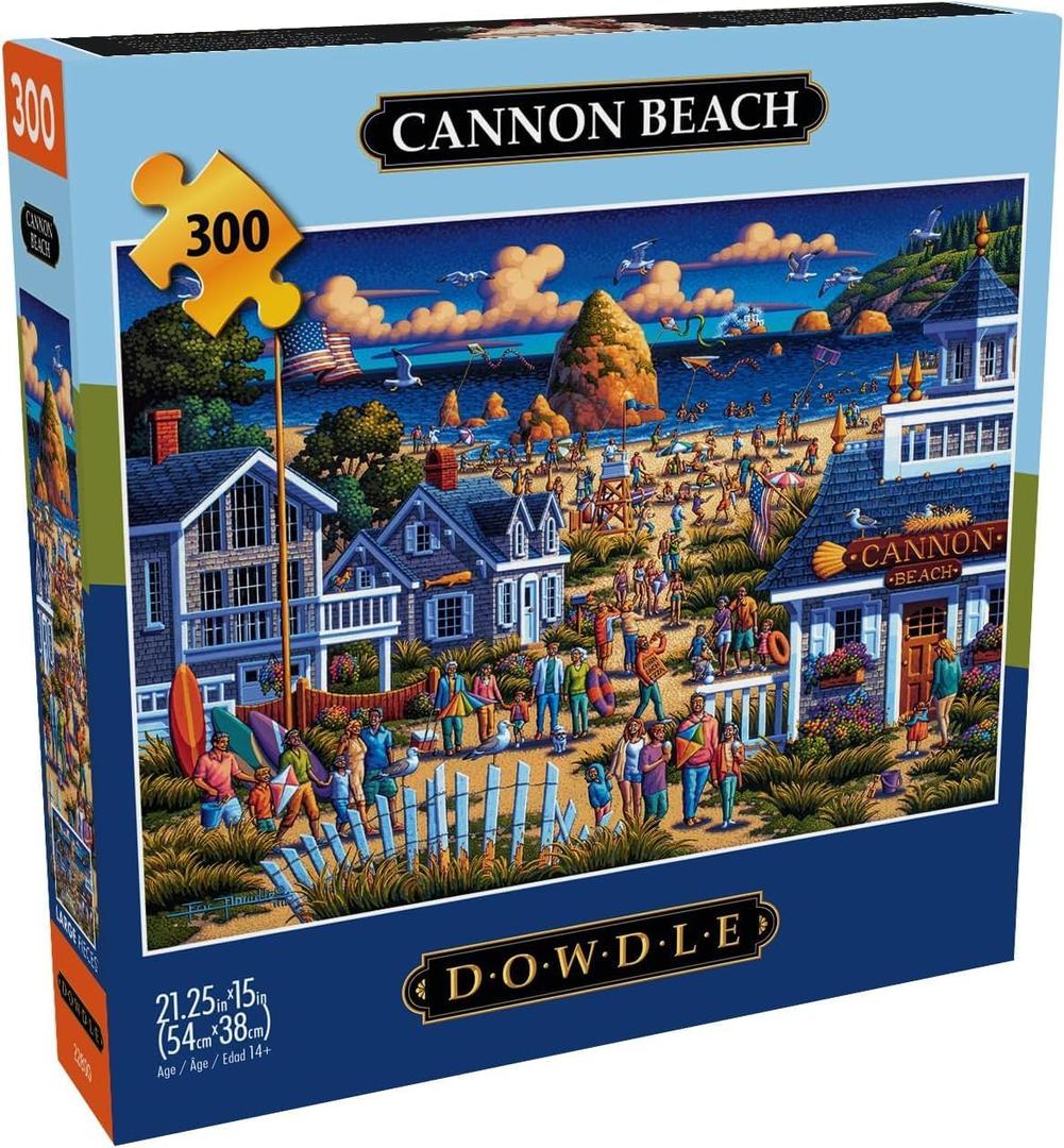 Buffalo Games - Dowdle - Cannon Beach - 300 Piece Jigsaw Puzzle for Adults -Challenging Puzzle Perfect for Game Nights - Finished Size is 21.25 x 15.00