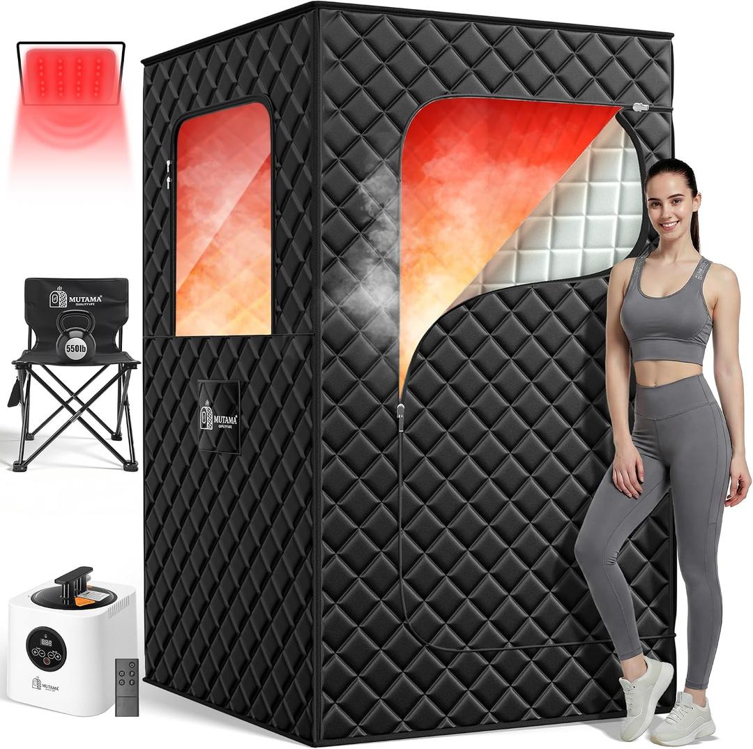Sauna Box, 3L Portable Steam Sauna Tent for Home & Indoor Use, 1400w Personal Sauna Pod, Remote Control, Folding Chair, 15 Levels, 99-Min Timer,32" x 32" x 71"