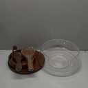 Extra Large Glass Salad Bowl with Lid Set, 5-Qt (160 fl oz) Mixing/Serving Bowl with Wood Base & Salad Servers, Trifle Bowl for Kitchen, Parties & Christmas