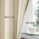 YoungsTex Natural Linen 100% Blackout Curtains 45 Inch Length, Short Thermal Insulated Black Out Drapes with Grommet Privacy Room Darkening for Bedroom Window, 2 Panels, 42 X 45 Inch
