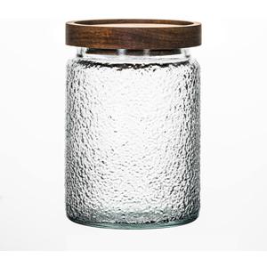 Glass Jar with Lid – 24oz Glass Storage Containers – Premium Jars with Airtight Lids for Coffee, Rice, Sugar – Decorative Cookie Jars for Kitchen Counter, Pantry(Hammer grain)