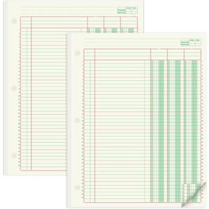 2 Pads 100 Sheets Columnar Analysis Pad 3 Column Ledger 3 Hole Punch Accounting Ledger Book 8-1/2 x 11 Ledger Paper Pad Double Page Format Columnar Pad for Business Bookkeeping & Data(3 Column Ledger)