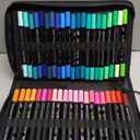 NICETY 128 Acrylic Paint Markers, Dual Tip Brush Paint Pens for Rock Painting, Wood, Glass, Stone, Canvas, Ceramic, Fabric - Fine & Brush Tip Water Based Acrylic Markers Pens