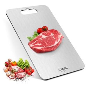 APMRQIB Titanium Cutting Boards for Kitchen, 100% Pure Titanium Cutting Boards Double Sided Non Toxic Cutting Board, Hygiene Durable Dishwasher Safe 13”× 8”(M)