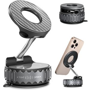 BEBEAR Car Phone Holder for Magsafe [78+LBS Hyper Suction & 4400gf Strongest Magnetic] 360Adjustable Car Phone Mount Car Accessories Phone Holders for Your Car for iPhone 17/16 /15 Pro Max & Android